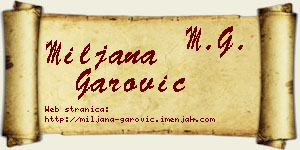 Miljana Garović vizit kartica